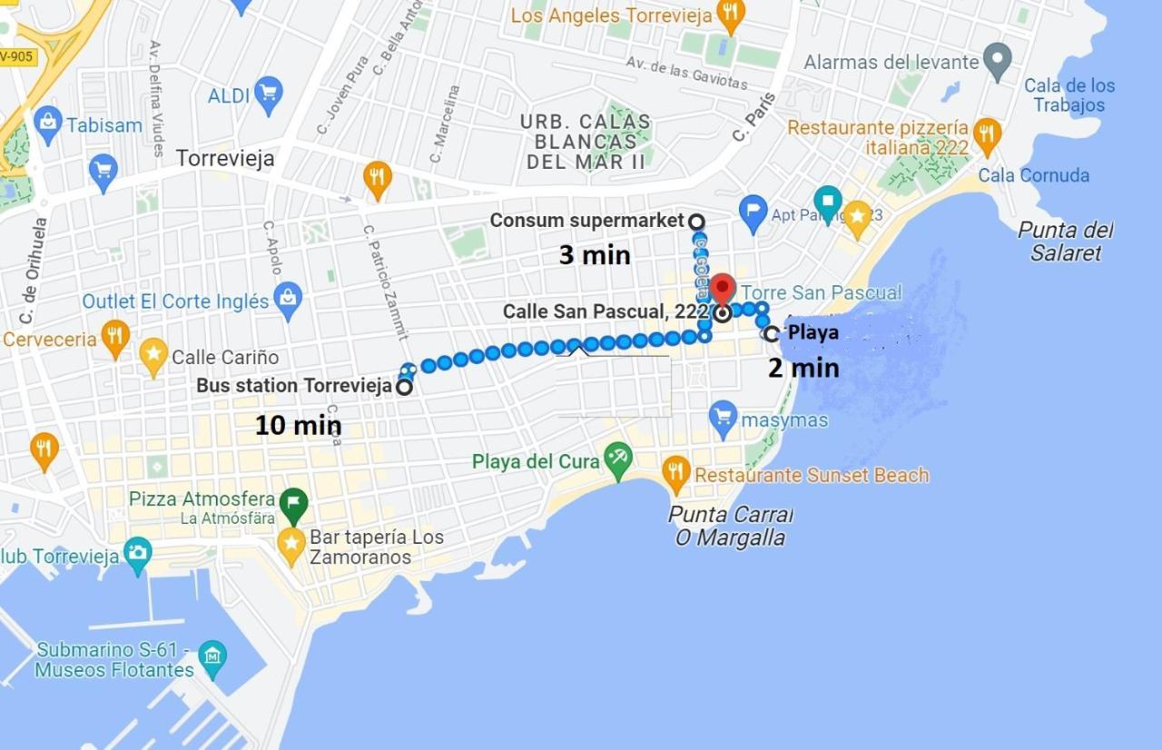 222 San Pascual, Playa Del Cura, Torrevieja Leilighet Eksteriør bilde